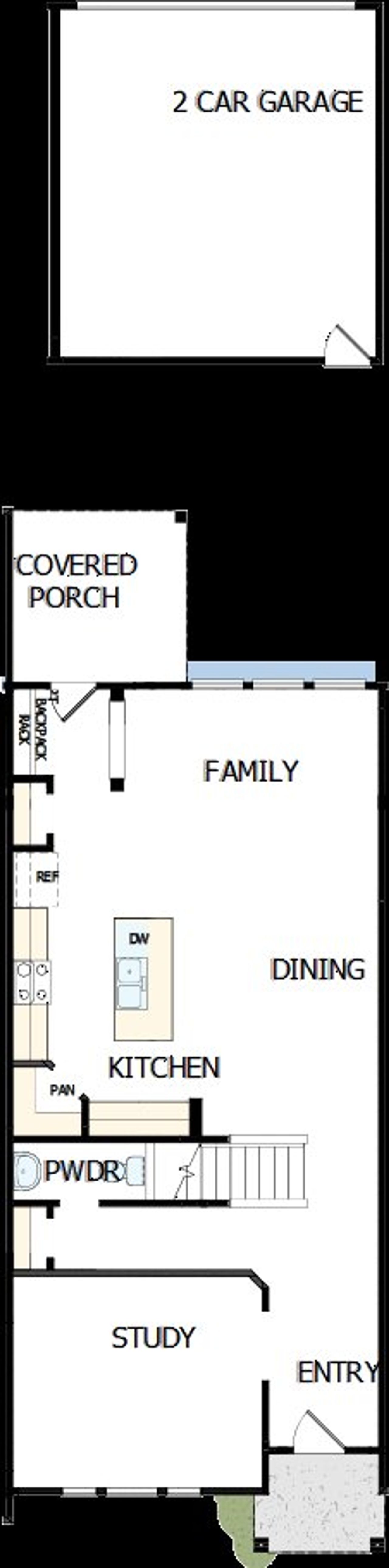 2D floor plan layout of this home in North Creek Village - Townhomes, Huntersville, NC (Image 2).