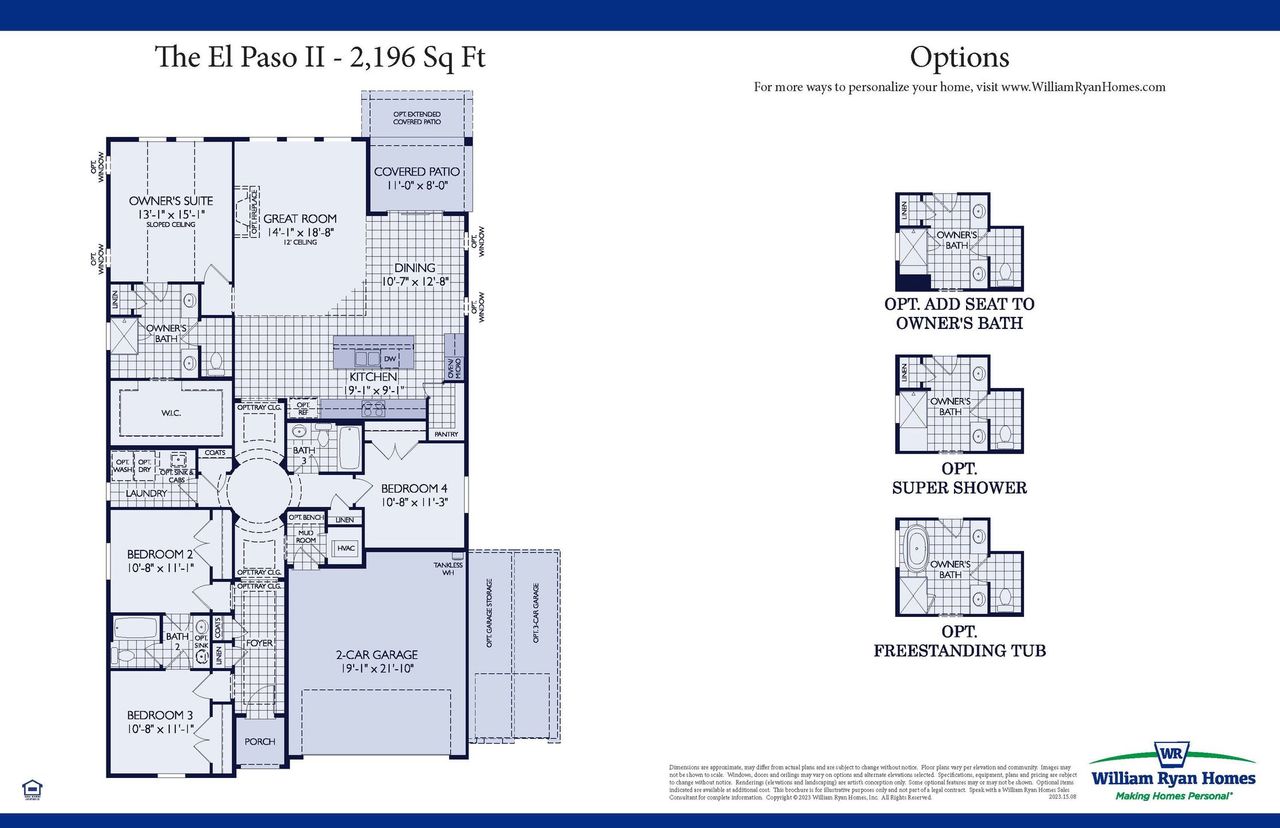 2D floor plan layout of this home in Wildflower Ranch, Justin, TX (Image 2).