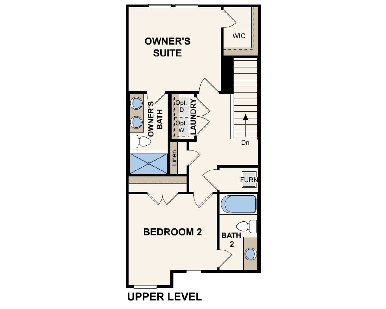 2D floor plan layout of this home in The Landings at Pecan Park, Jacksonville, FL (Image 2).