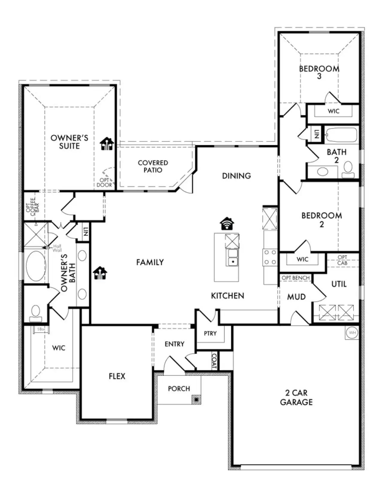 2D floor plan layout of this home in Timberbrook, Justin, TX (Image 2).