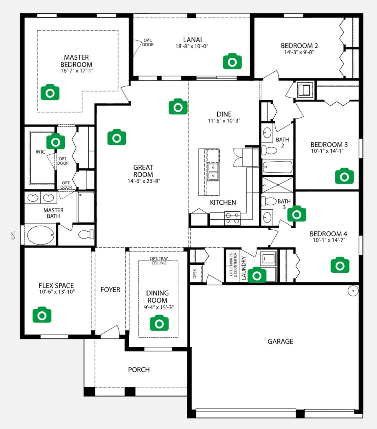 2D floor plan layout of this home in Pine Ridge, Beverly Hills, FL (Image 2).