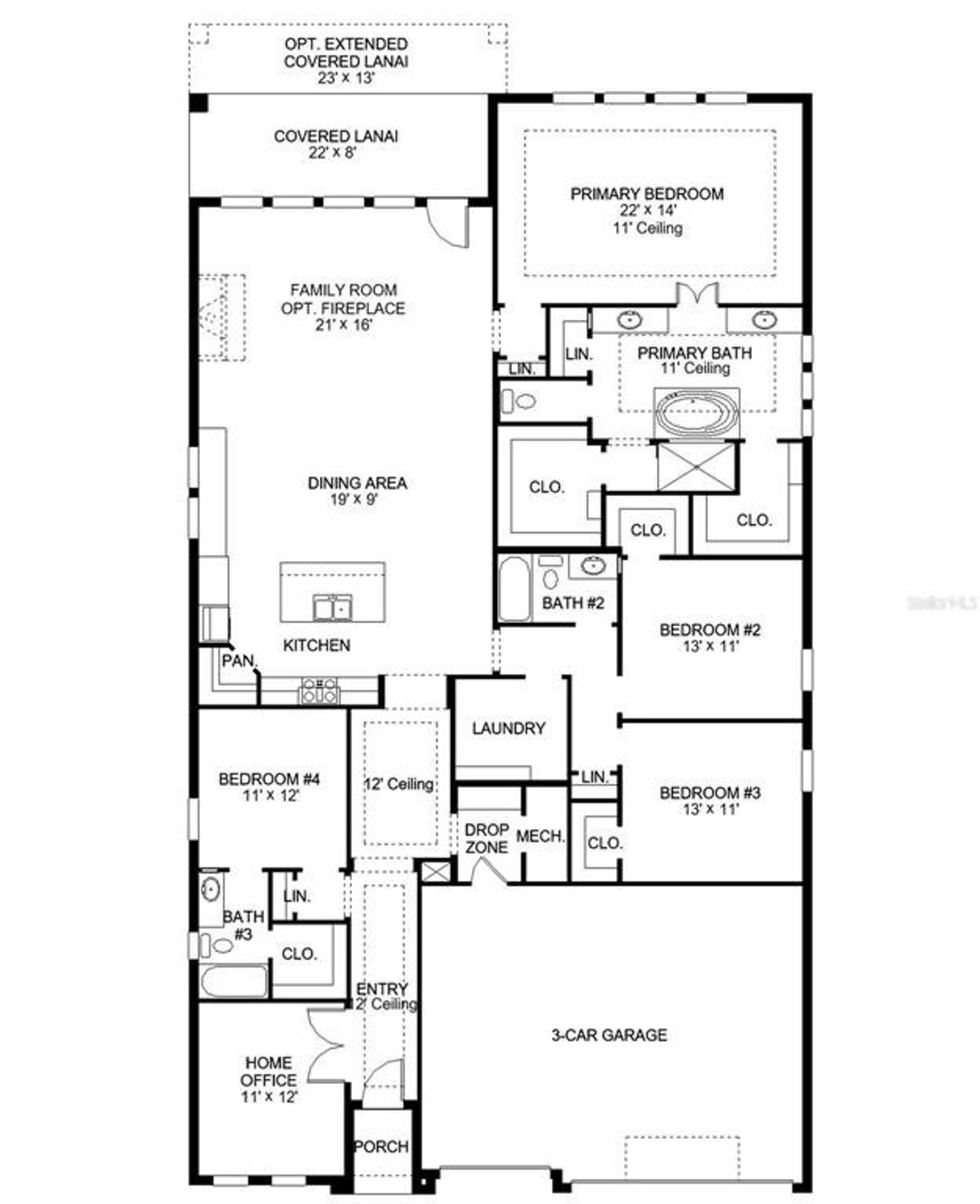 2D floor plan layout of this home in Southern Hills, Brooksville, FL (Image 2).