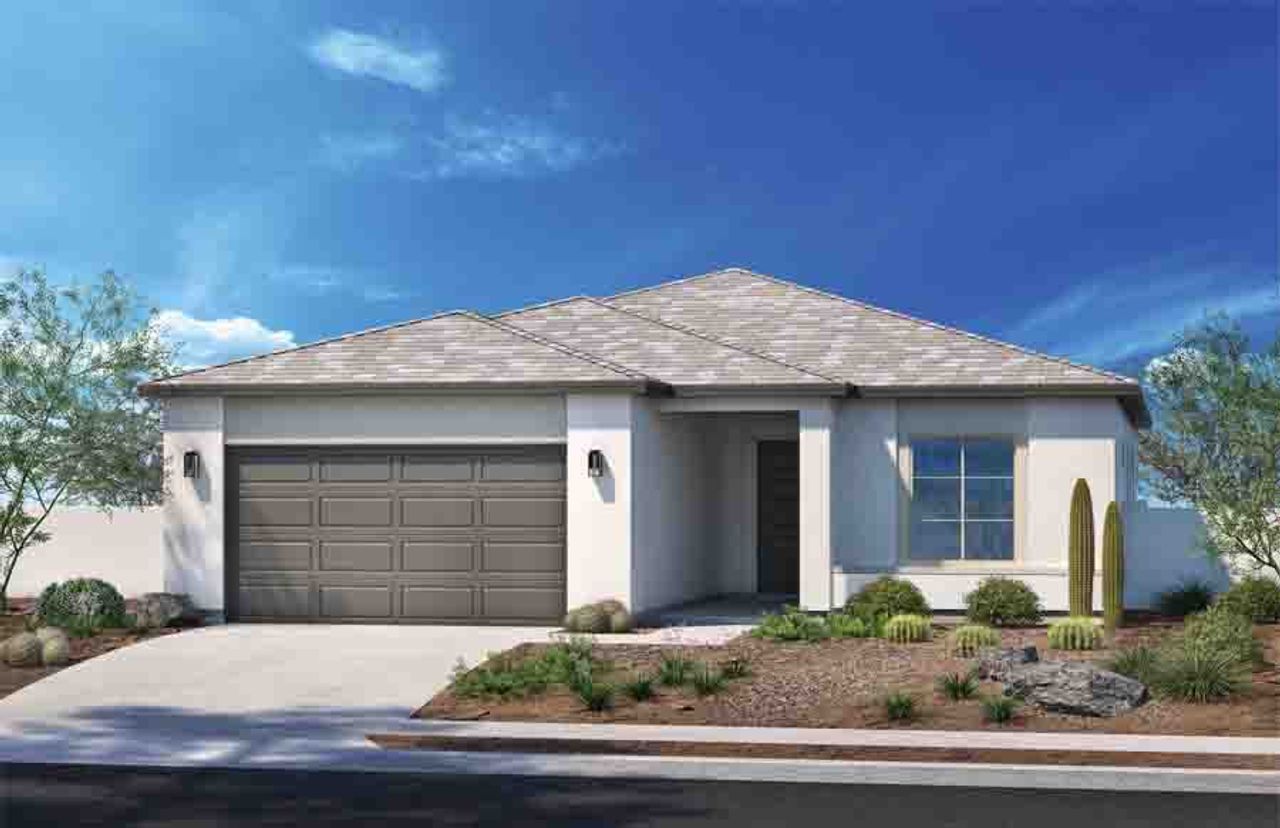 Representative exterior photo of a completed home built from the Plan 1909 by Homes by Towne in Alora at Ironwing, Litchfield Park, AZ (Image 2).