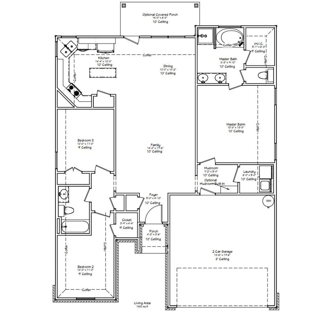 2D floor plan layout for the The Holly by Avonley Homes in Rudder Pointe, Bryan, TX (Image 2). 2D floor plan layout for the The Holly by Avonley Homes in Rudder Pointe, Bryan, TX (Image 2).