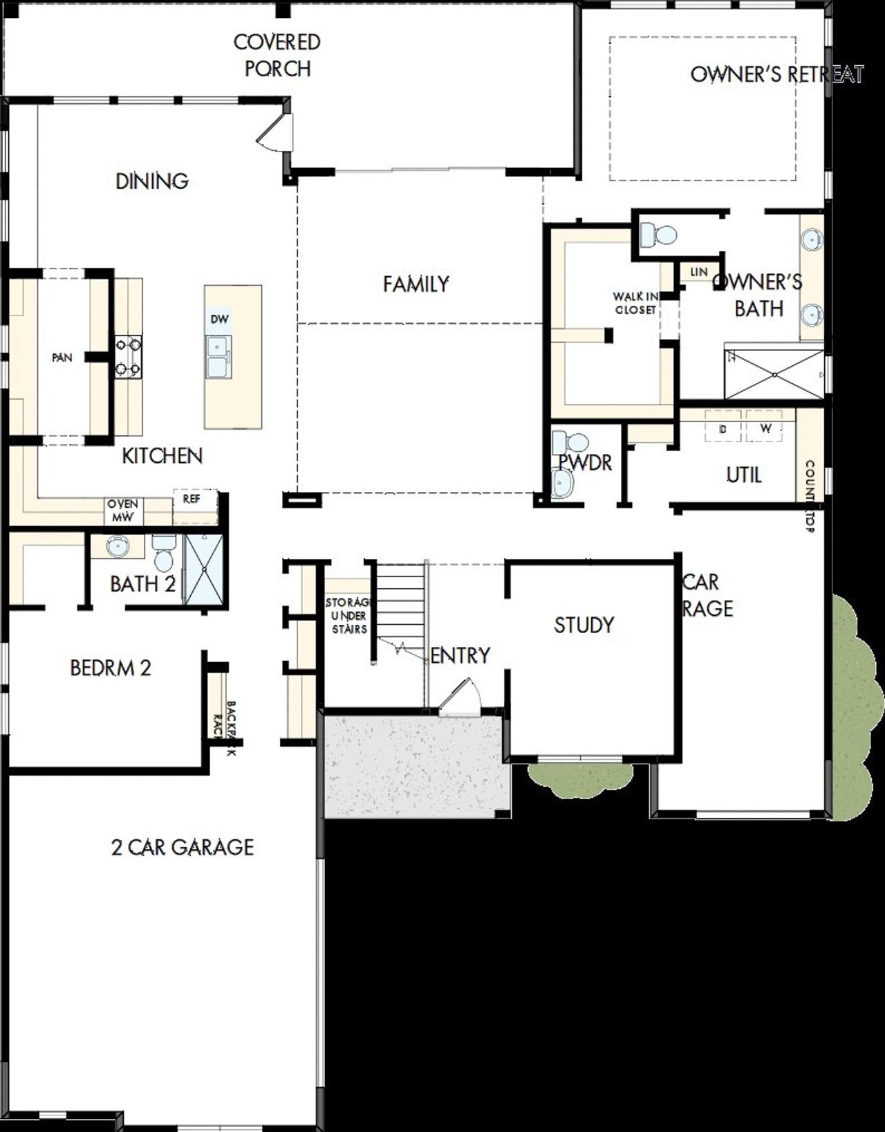 2D floor plan layout of this home in Terraces – Estates, Rockwall, TX (Image 2).
