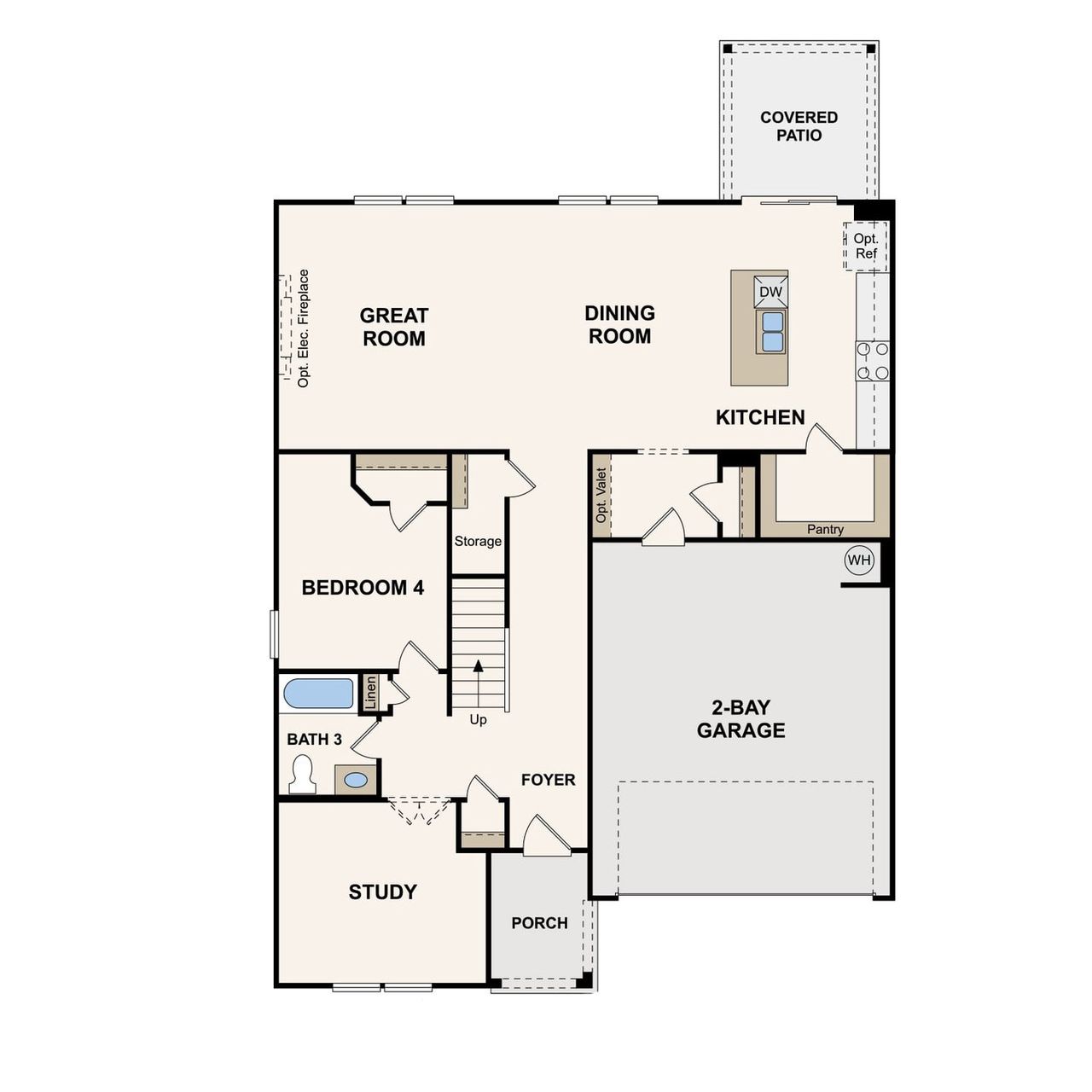 2D floor plan layout of this home in Barton Hills, Spring Hill, TN (Image 2).