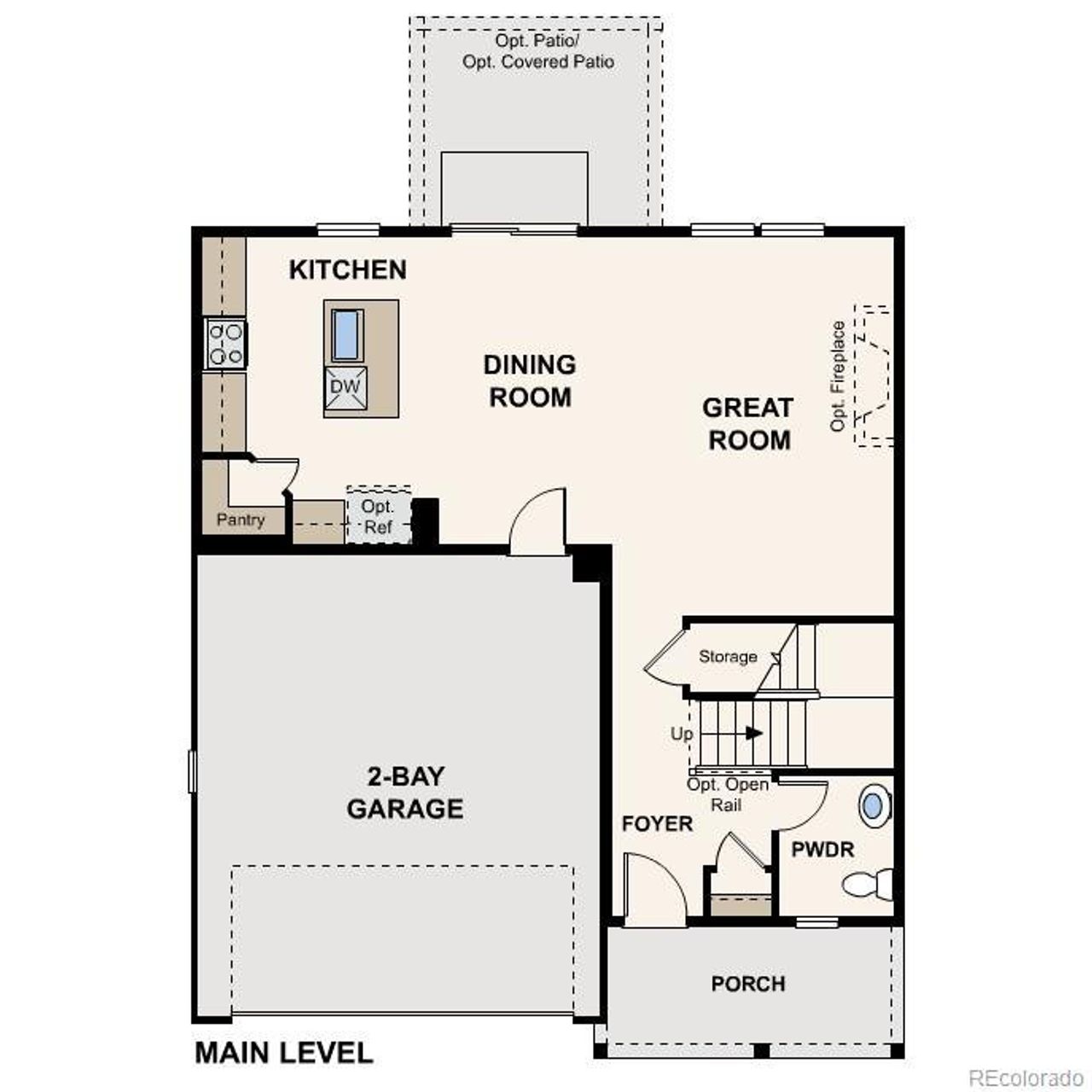 2D floor plan layout of this home in Painted Prairie, Aurora, CO (Image 2).