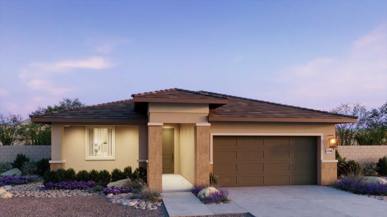 Representative exterior photo of a completed home built from the 4002 by Risewell Homes in Frontera, Surprise, AZ (Image 2).