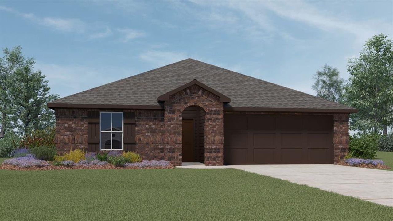 Front exterior of a new home in Bluff Springs, Ferris, TX, highlighting curb appeal (Image 2). Front exterior of a new home in Bluff Springs, Ferris, TX, highlighting curb appeal (Image 2).