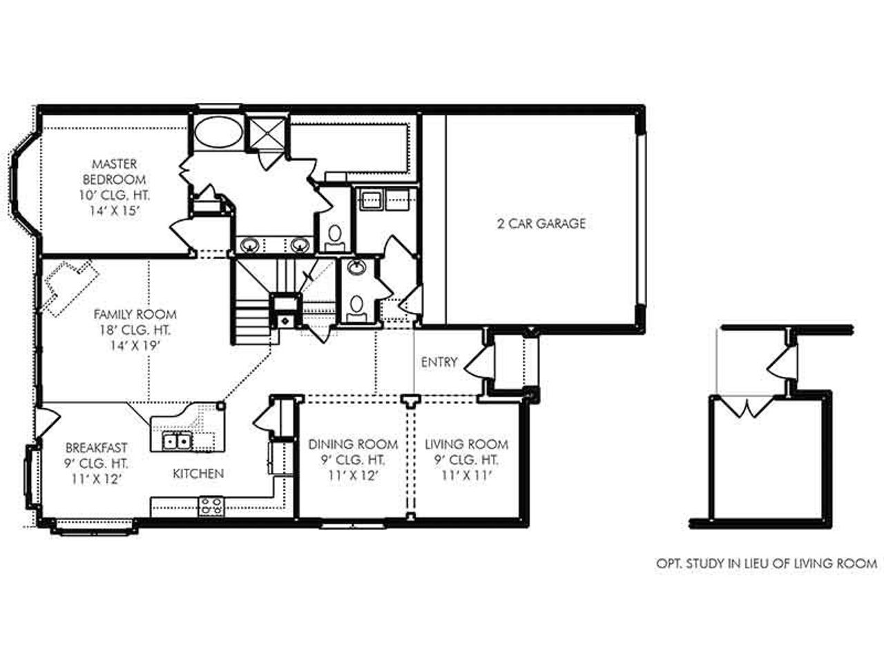 2D floor plan layout for the Chester by Century Communities in Audubon, Magnolia, TX (Image 2).