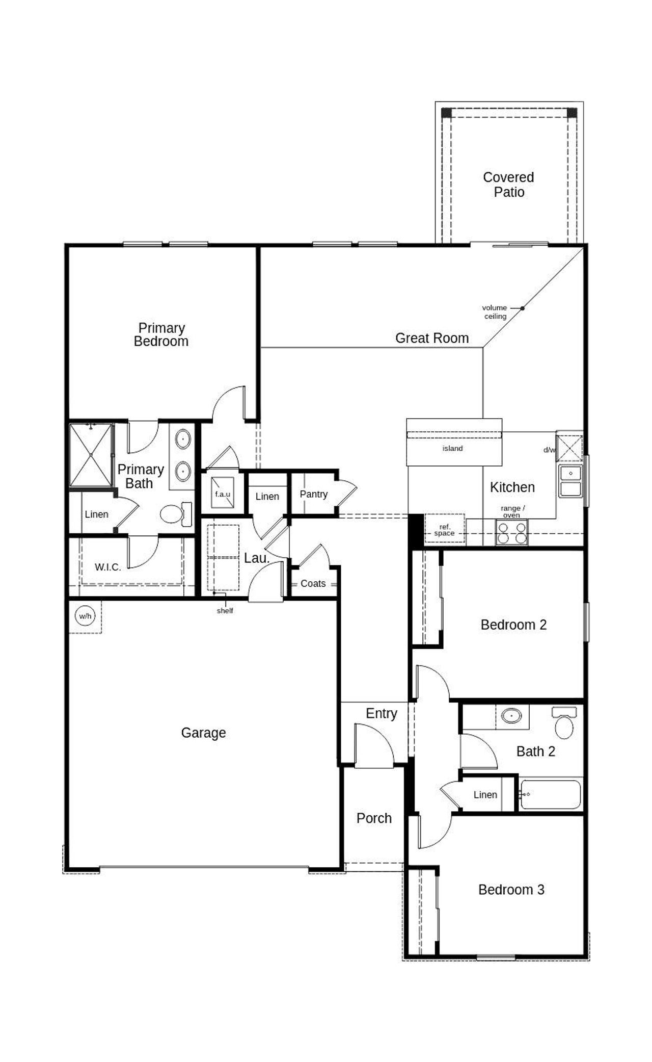 2D floor plan layout of this home in Panther Creek, Jacksonville, FL (Image 2).