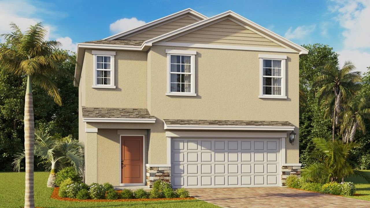 Representative exterior photo of a completed home built from the Crestview by D.R. Horton in Avalon, Lehigh Acres, FL (Image 2).