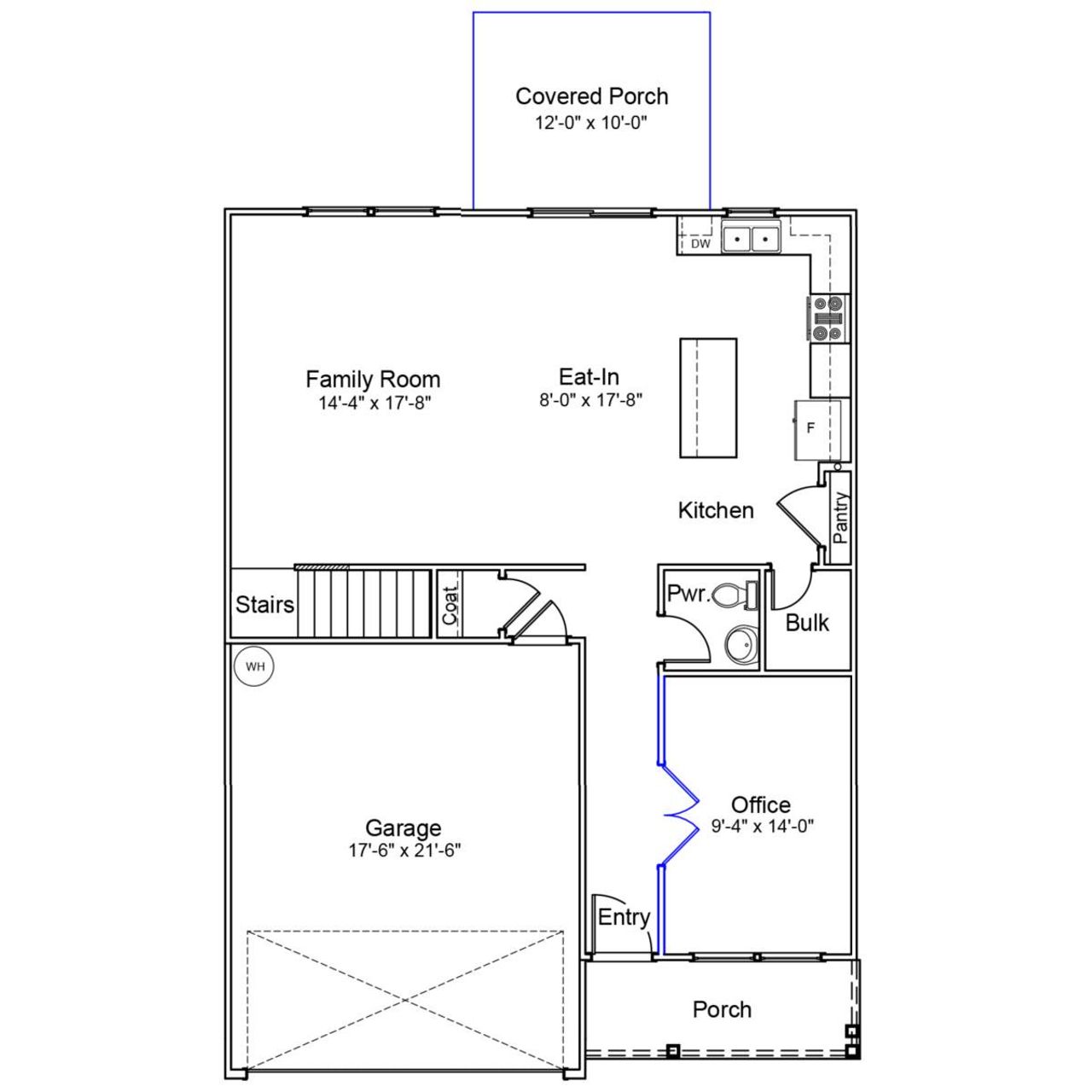 2D floor plan layout of this home in Killians Crossing, Blythewood, SC (Image 2).