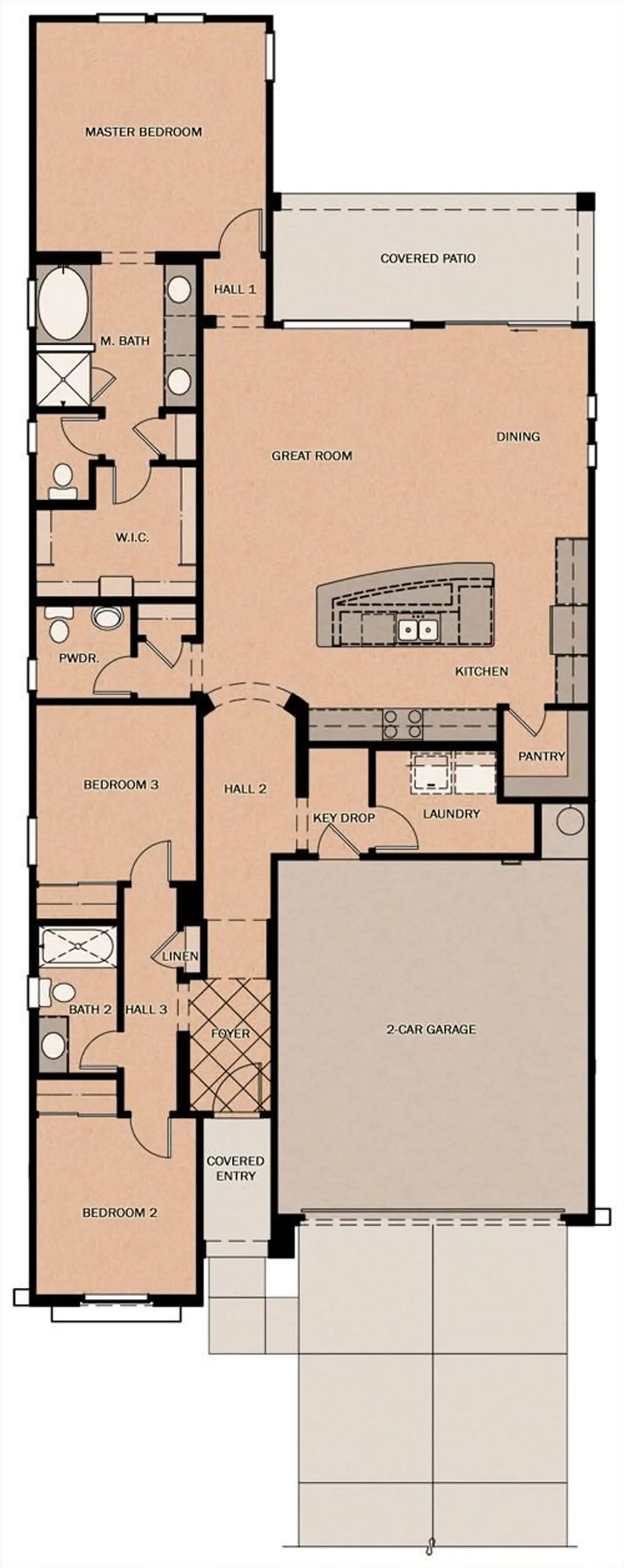 2D floor plan layout of this home in Calistoga at Promenade, San Tan Valley, AZ (Image 2). 2D floor plan layout of this home in Calistoga at Promenade, San Tan Valley, AZ (Image 2).