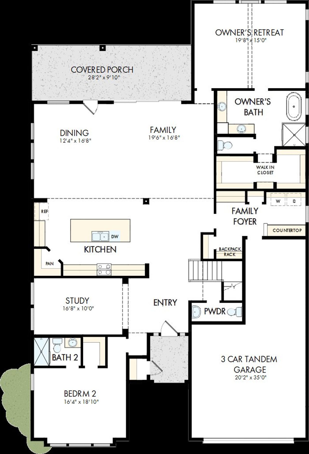 2D floor plan layout of this home in Prairieland Village - Summit Collection, Cypress, TX (Image 2).