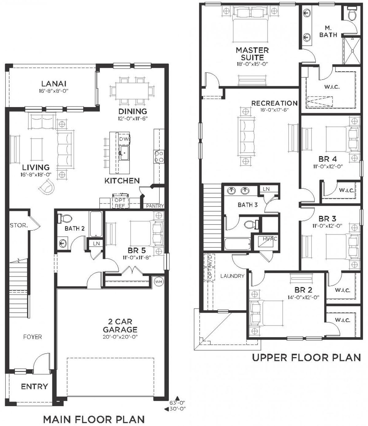 2D floor plan layout for the Valencia by Casa Fresca Homes in Pasadena Woods, Dade City, FL (Image 2).
