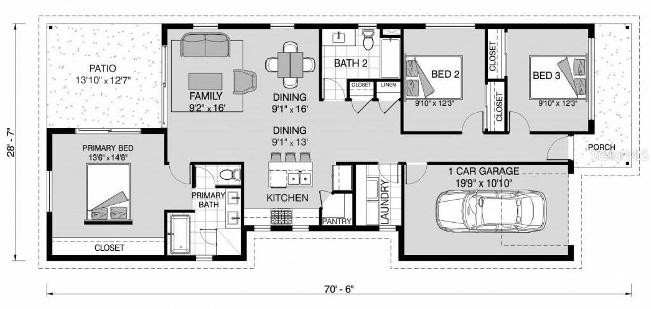 2D floor plan layout of this home in , Palm Coast, FL (Image 2).