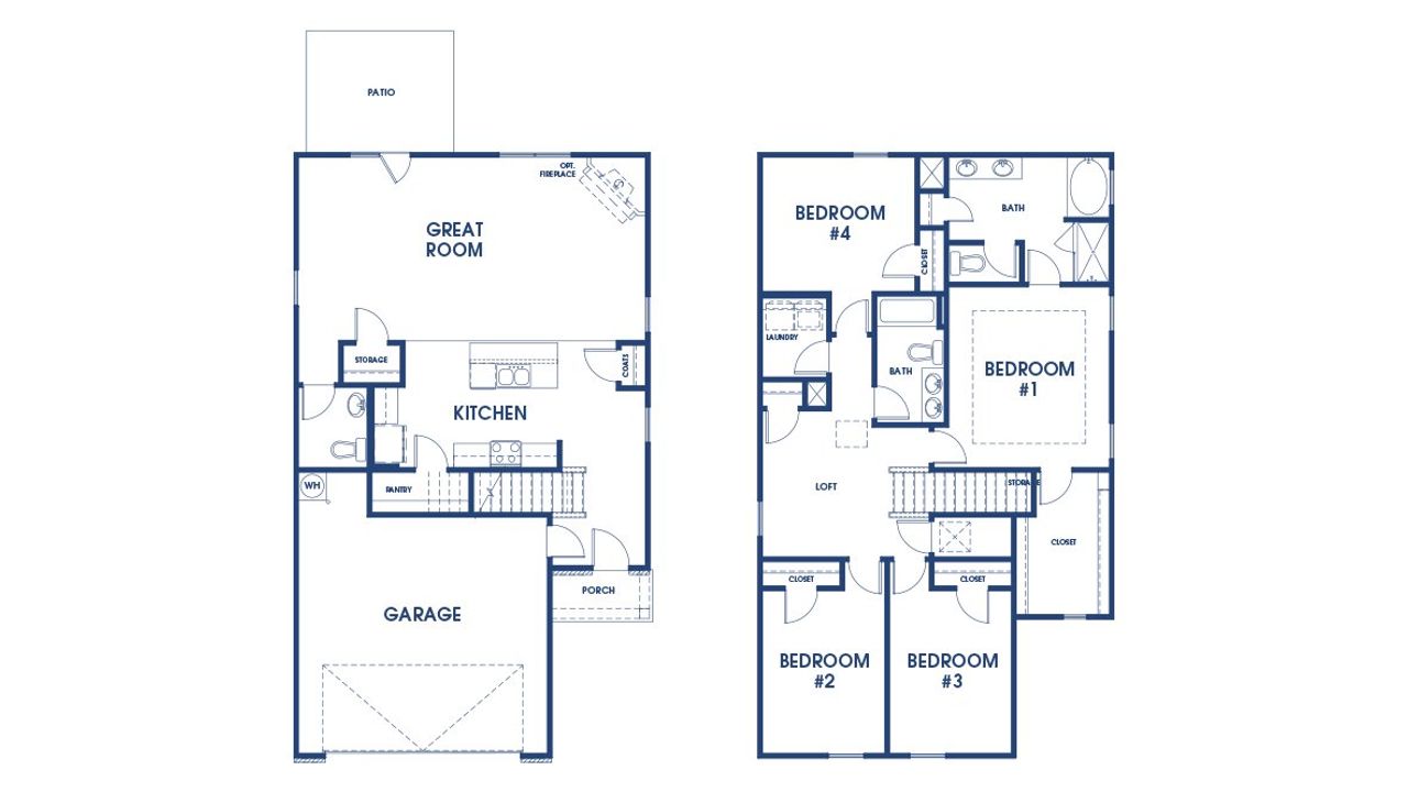 2D floor plan layout of this home in The Abbey at Trolley Run Station, Aiken, SC (Image 2). 2D floor plan layout of this home in The Abbey at Trolley Run Station, Aiken, SC (Image 2).