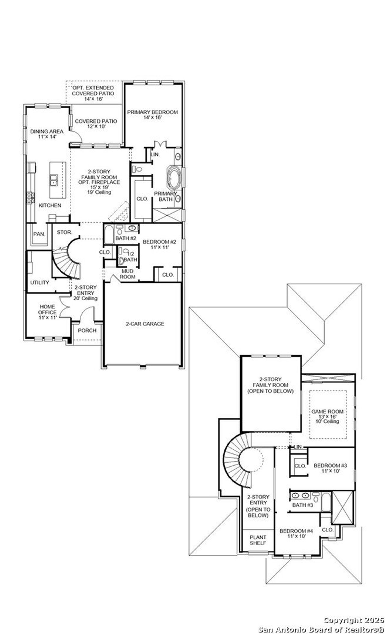 2D floor plan layout of this home in Haby Hill, San Antonio, TX (Image 2).
