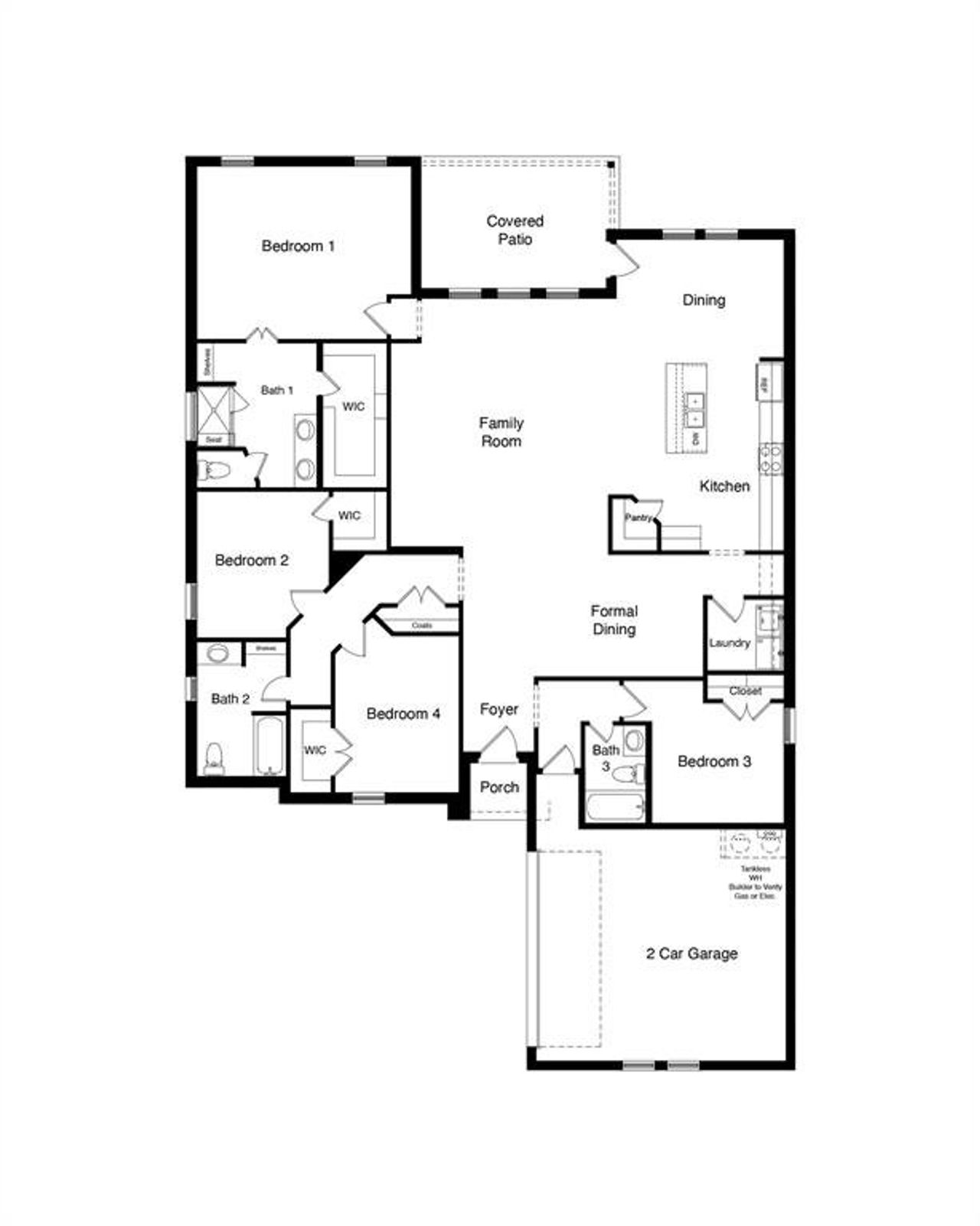 2D floor plan layout of this home in Retta Estates, Mansfield, TX (Image 2).