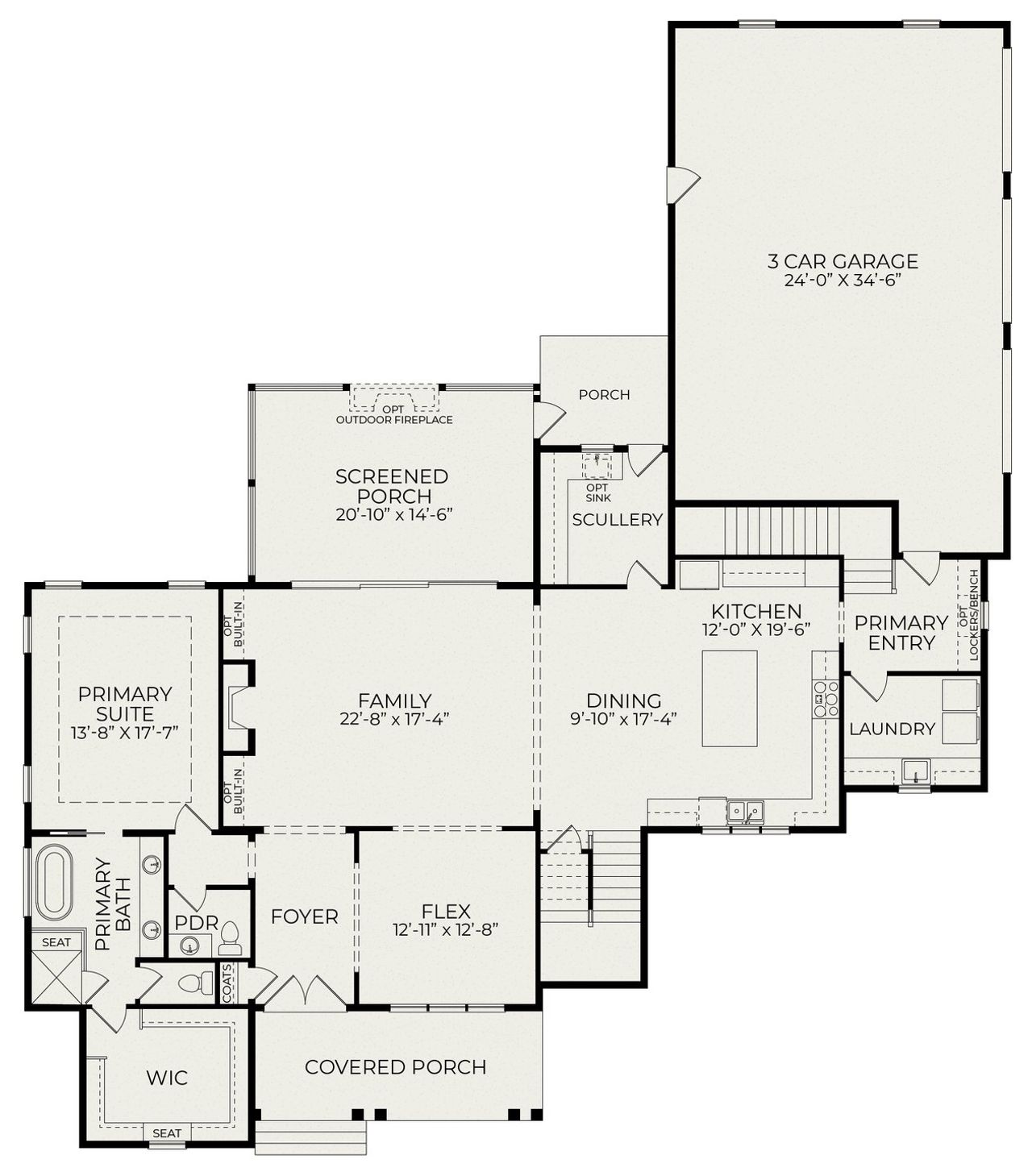 2D floor plan layout for the Brinkley by Homes by Dickerson in Everette's Preserve, Clayton, NC (Image 2).