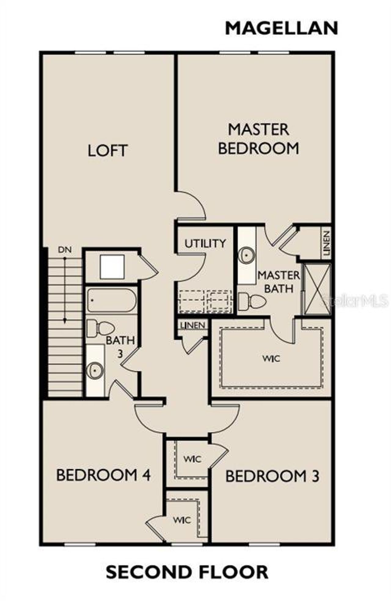 2D floor plan layout of this home in Pinecone Reserve, Brooksville, FL (Image 2).