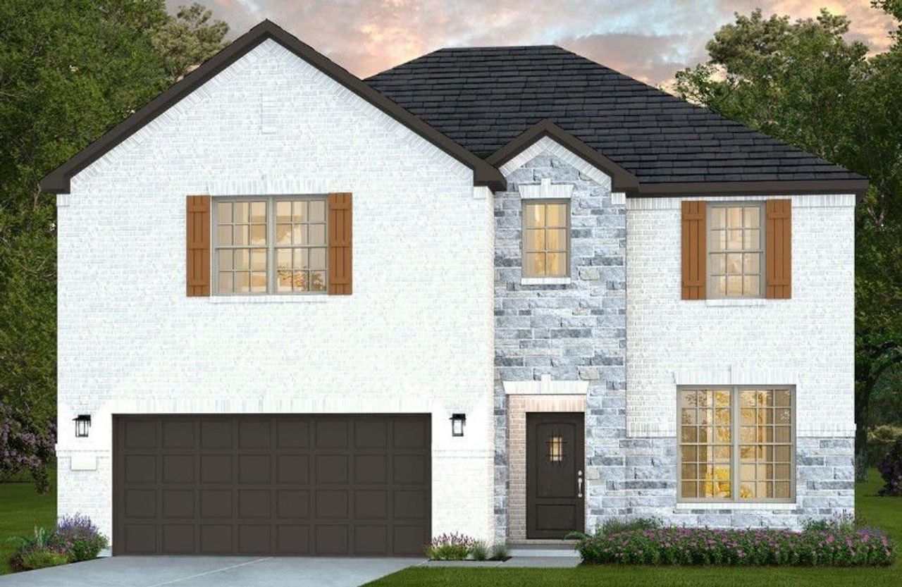 Front exterior of a new home in Lago Mar, Texas City, TX, highlighting curb appeal (Image 2).