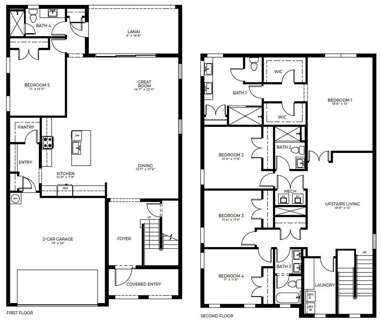 2D floor plan layout of this home in Blossom Trail, Lake Worth, FL (Image 2).