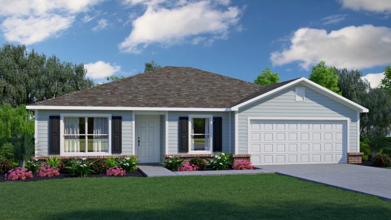 Representative exterior photo of a completed home built from the Franklin by Holiday Builders in Navarre, Navarre, FL (Image 2).