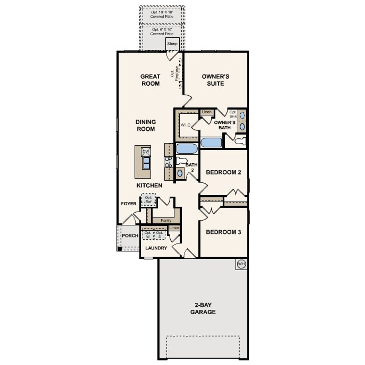 2D floor plan layout for the Isabel by Century Communities in Eastwood at Sonterra, Jarrell, TX (Image 2). 2D floor plan layout for the Isabel by Century Communities in Eastwood at Sonterra, Jarrell, TX (Image 2).