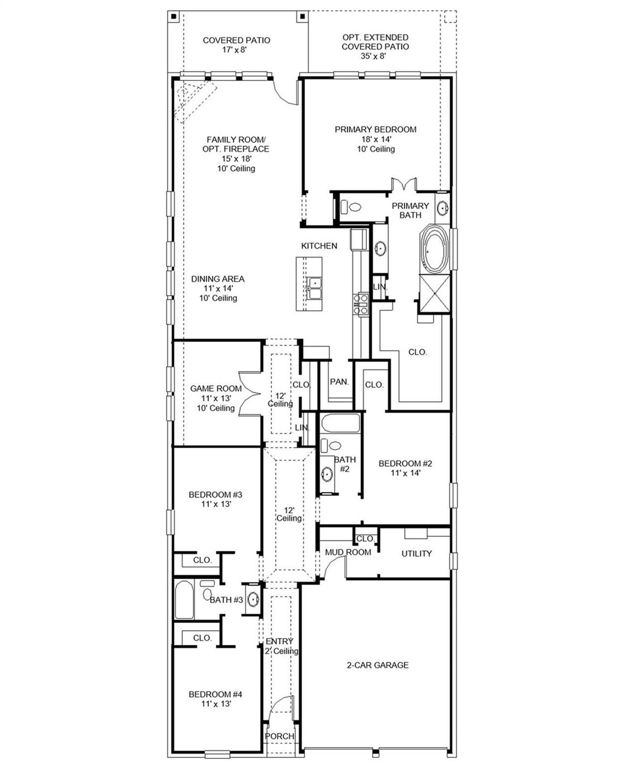 2D floor plan layout of this home in The George, Richmond, TX (Image 2).