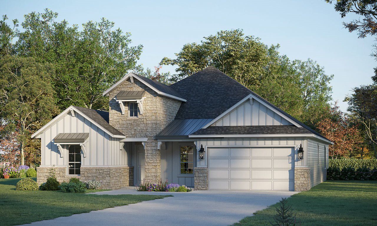 Representative exterior photo of a completed home built from the Jefferson by GFO Home in Legacy Estates, Mansfield, TX (Image 2). Representative exterior photo of a completed home built from the Jefferson by GFO Home in Legacy Estates, Mansfield, TX (Image 2).