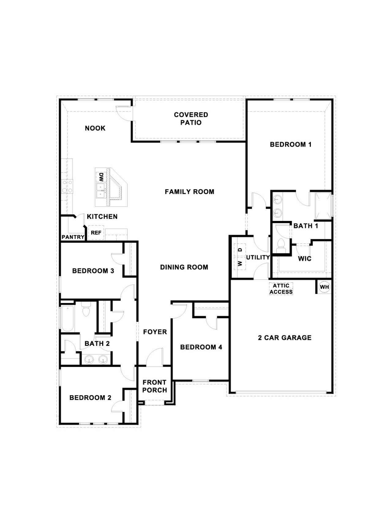 2D floor plan layout for the The Frisco by D.R. Horton in Revelry, Del Valle, TX (Image 2). 2D floor plan layout for the The Frisco by D.R. Horton in Revelry, Del Valle, TX (Image 2).