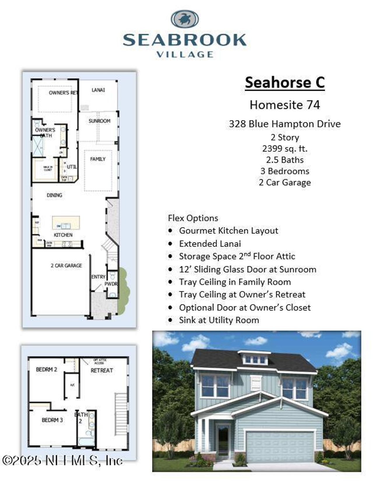 2D floor plan layout of this home in , Ponte Vedra, FL (Image 2).