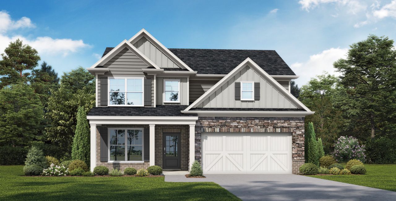 Representative exterior photo of a completed home built from the Heron Cottage by McKinley Homes in Highland Park, Stonecrest, GA (Image 2).