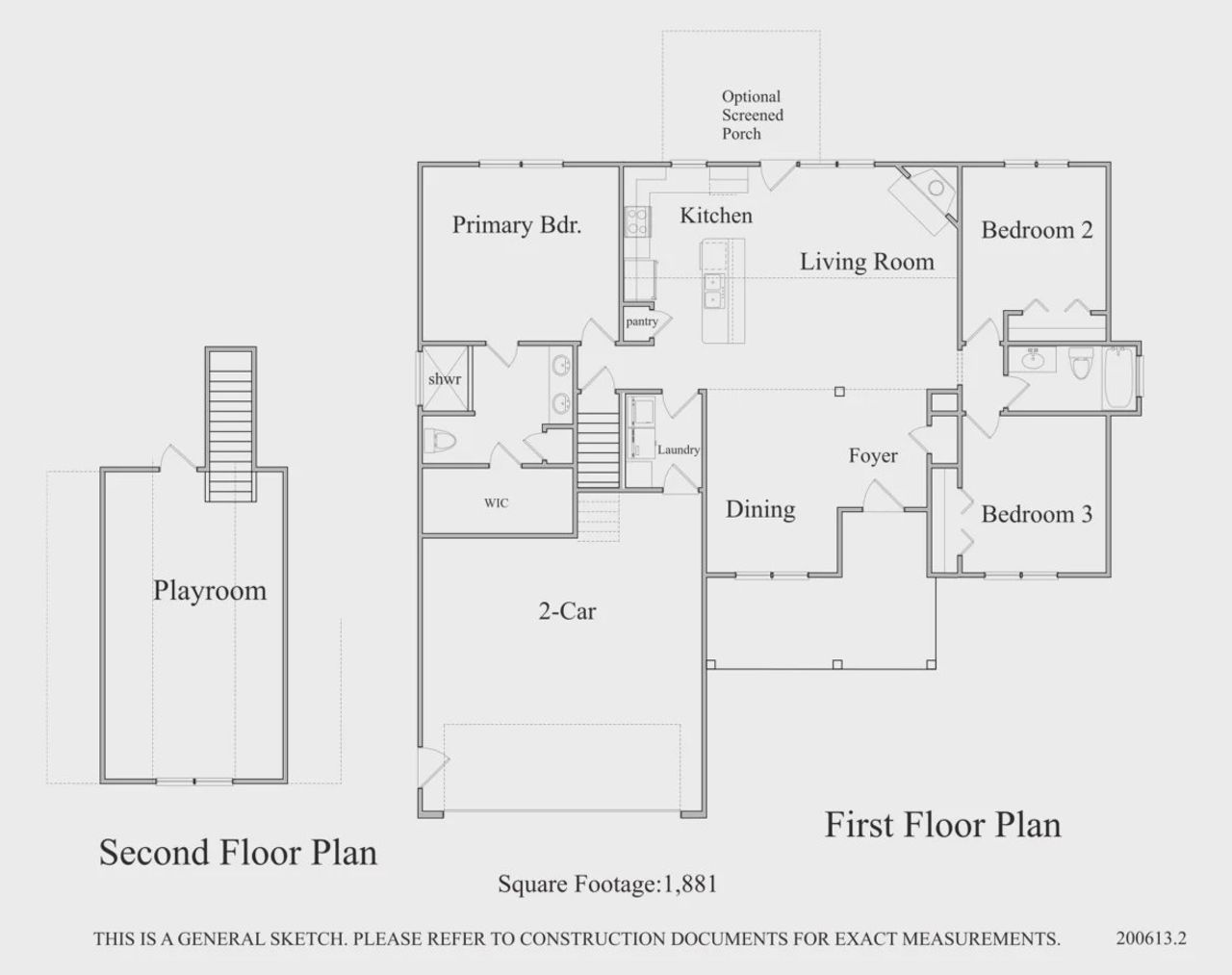 2D floor plan layout for the The Caleb – 3 car by Neuse River Homes in Gander Lake, Princeton, NC (Image 2).