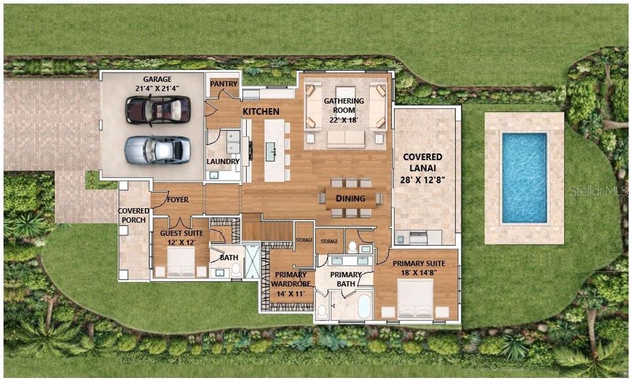 2D floor plan layout of this home in , Winter Park, FL (Image 2).