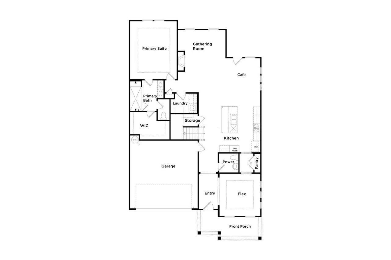 2D floor plan layout for the Lassiter by DRB Homes in Riley Farms, Rockvale, TN (Image 2).