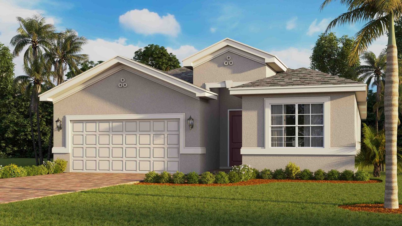 Representative exterior photo of a completed home built from the Shelby by D.R. Horton in Seagrass - Express & Tradition, Punta Gorda, FL (Image 2).