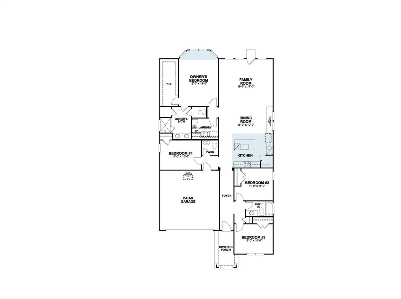 2D floor plan layout of this home in Colony at Cole Springs, Buda, TX (Image 2).