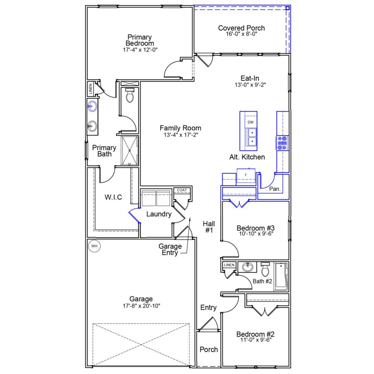 2D floor plan layout of this home in Hainer Place, Conway, SC (Image 2).