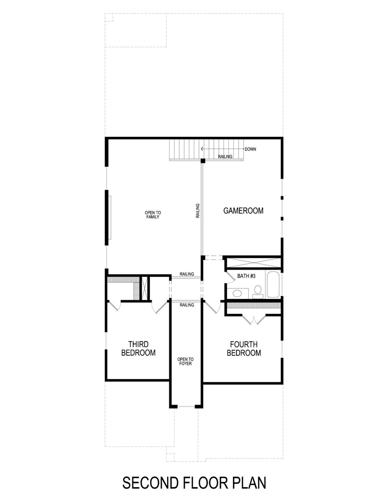 2D floor plan layout of this home in Trails at Cottonwood Creek, Rowlett, TX (Image 2). 2D floor plan layout of this home in Trails at Cottonwood Creek, Rowlett, TX (Image 2).