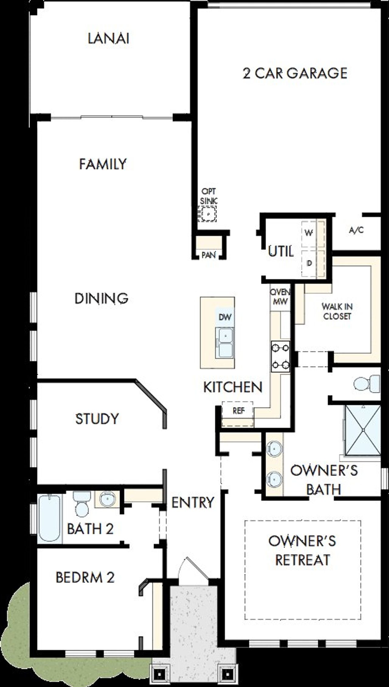 2D floor plan layout of this home in SeaFlower – Bungalow Homes, Bradenton, FL (Image 2). 2D floor plan layout of this home in SeaFlower – Bungalow Homes, Bradenton, FL (Image 2).