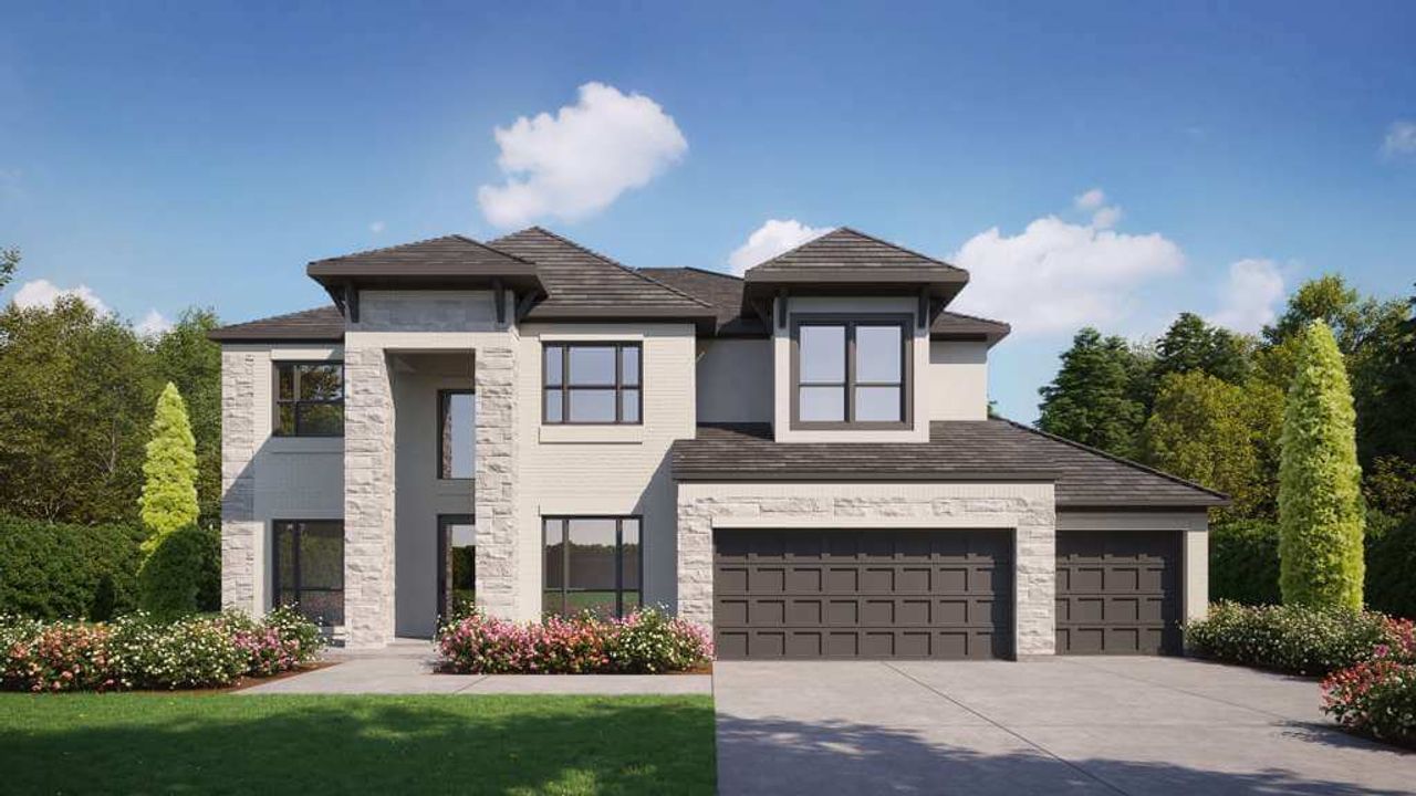 Representative exterior photo of a completed home built from the Georgetown 4631.3 by J. Patrick Homes in Colton, Montgomery, TX (Image 2).