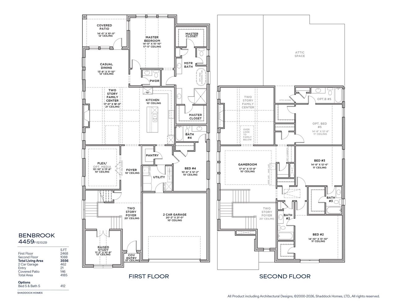 2D floor plan layout of this home in Fields - 50' Lots, Frisco, TX (Image 2).