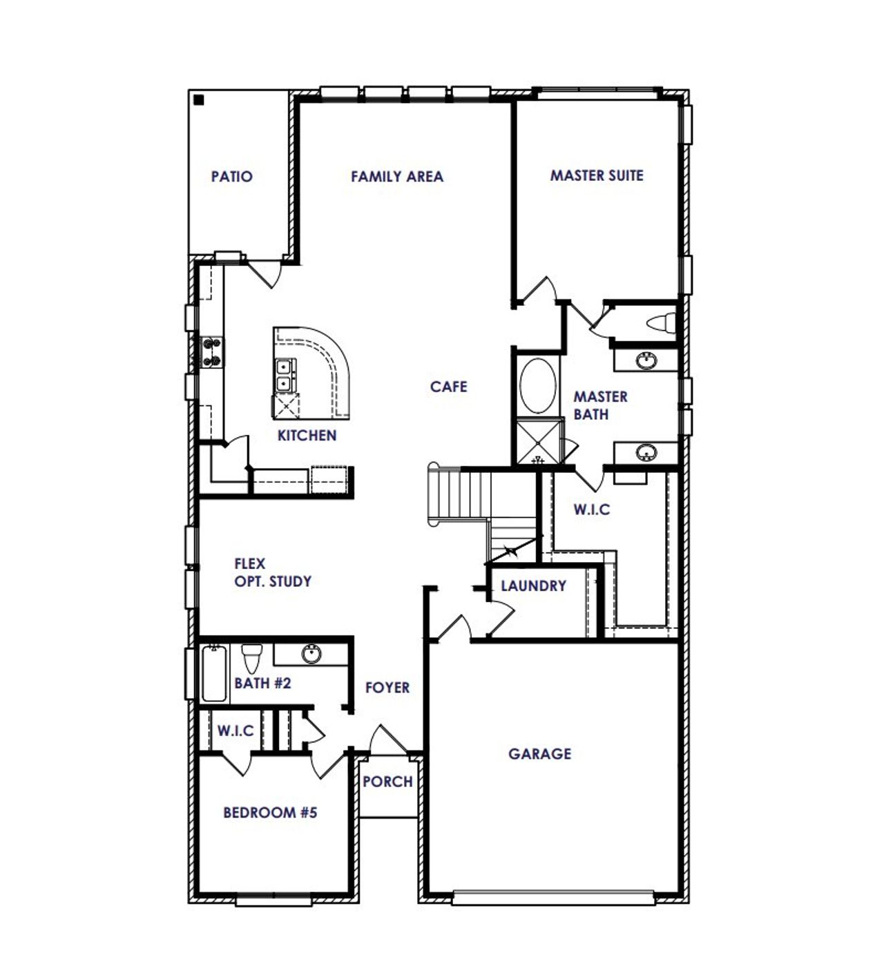2D floor plan layout of this home in Corner Stone Ranch, Howe, TX (Image 2).