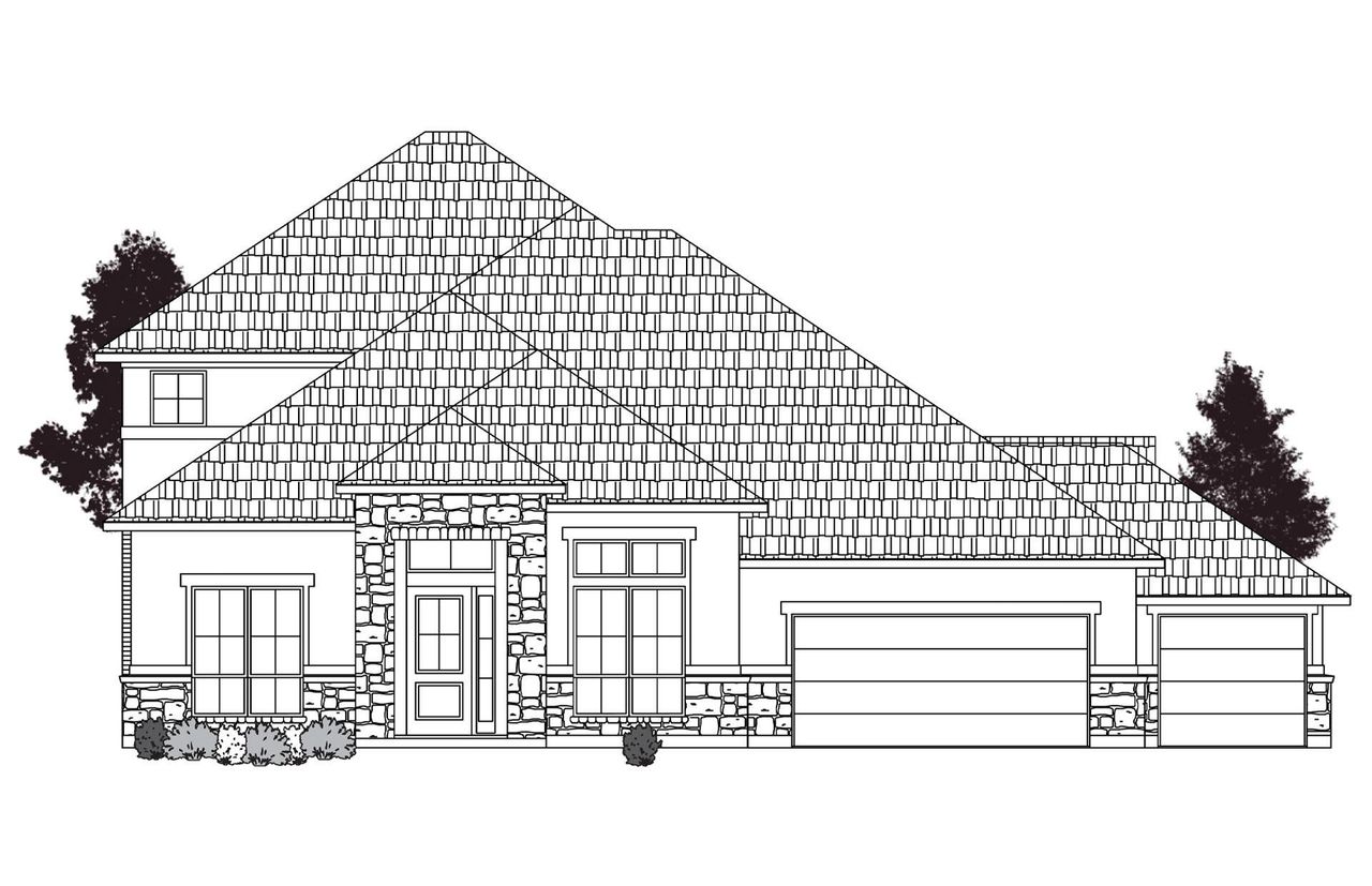 Exterior rendering of this home design in Artavia 70′, Conroe, TX (Image 2).