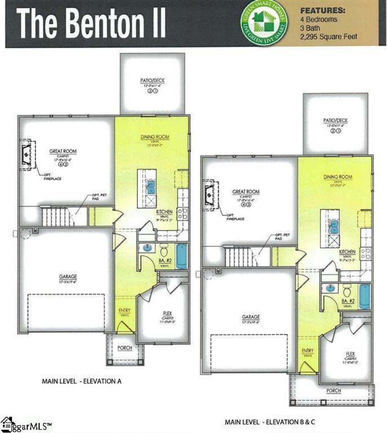 2D floor plan layout of this home in Lynbrook, Boiling Springs, SC (Image 2).