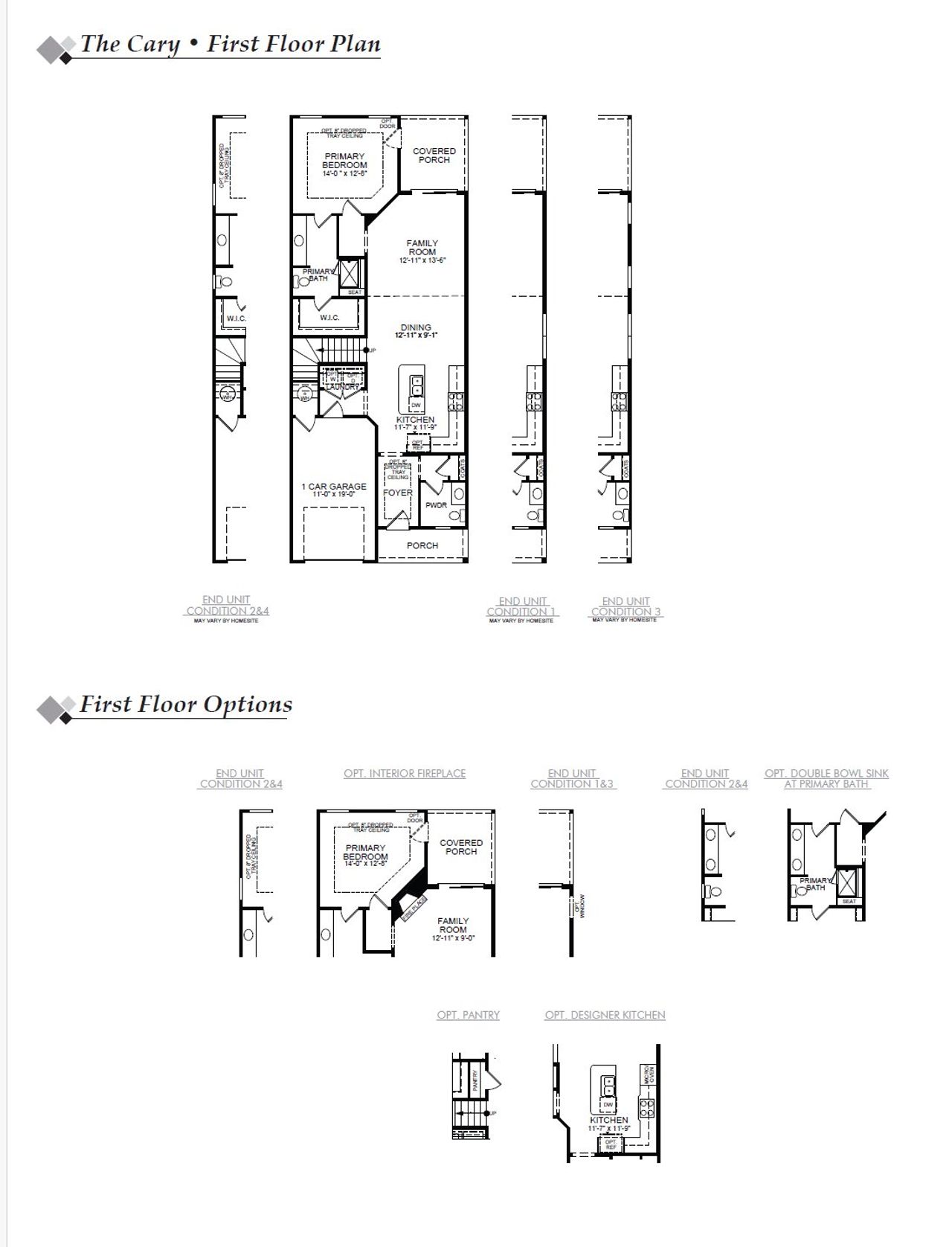 2D floor plan layout for the Cary by Eastwood Homes in Blythe Mill Townhomes, Waxhaw, NC (Image 2).