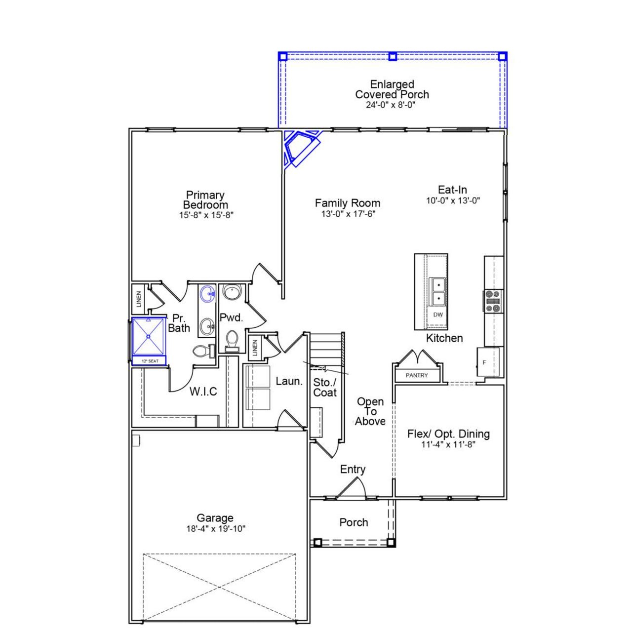 2D floor plan layout of this home in Hanes Lake, Winston-Salem, NC (Image 2).